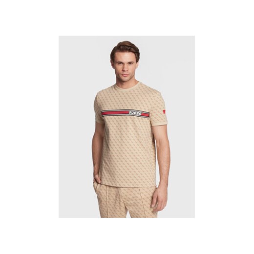 Guess T-Shirt Jamey Z2BI09 J1314 Beżowy Regular Fit ze sklepu MODIVO w kategorii T-shirty męskie - zdjęcie 168667928