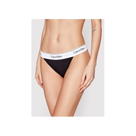 Calvin Klein Underwear Figi klasyczne Tanga 000QF4977A Czarny ze sklepu MODIVO w kategorii Majtki damskie - zdjęcie 168668065