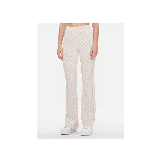 Guess Spodnie dzianinowe Lisa W3YB38 Z37K0 Beżowy Regular Fit ze sklepu MODIVO w kategorii Spodnie damskie - zdjęcie 168669019