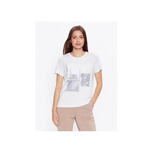 Fransa T-Shirt 20611758 Biały Regular Fit ze sklepu MODIVO w kategorii Bluzki damskie - zdjęcie 168669129