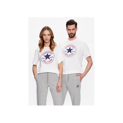 Converse T-Shirt Unisex Go To All Star Patch 10025459-A03 Biały Standard Fit ze sklepu MODIVO w kategorii Bluzki damskie - zdjęcie 168669318