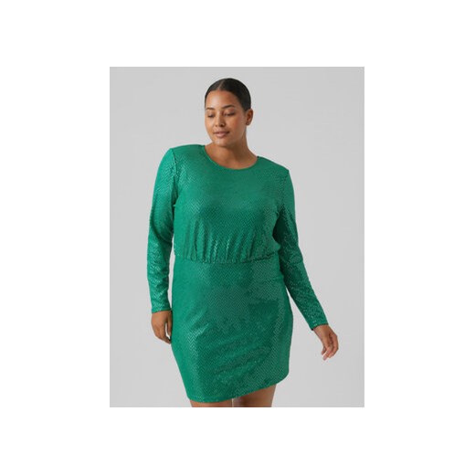 Vero Moda Curve Sukienka koktajlowa Kalla 1027822 Zielony Regular Fit ze sklepu MODIVO w kategorii Sukienki - zdjęcie 168669505