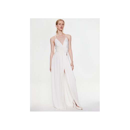 Elisabetta Franchi Sukienka wieczorowa AB-430-32E2-V700 Biały Regular Fit ze sklepu MODIVO w kategorii Sukienki - zdjęcie 168670286