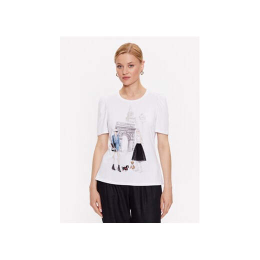 DKNY T-Shirt P3DHRSLK Biały Regular Fit ze sklepu MODIVO w kategorii Bluzki damskie - zdjęcie 168670336