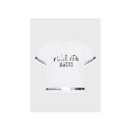 Guess T-Shirt J3RI19 K6YW1 Biały Regular Fit ze sklepu MODIVO w kategorii Bluzki dziewczęce - zdjęcie 168670537