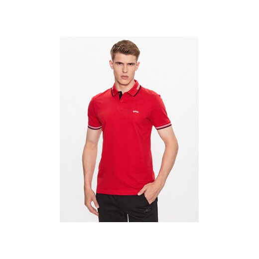 Boss Polo 50469245 Czerwony Slim Fit ze sklepu MODIVO w kategorii T-shirty męskie - zdjęcie 168671275