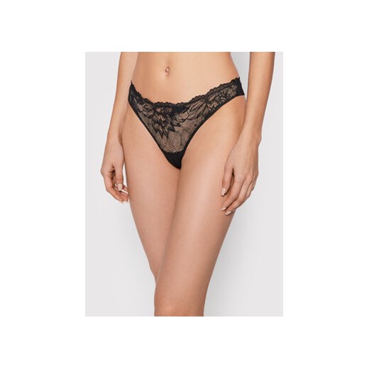 Calvin Klein Underwear Stringi 000QF6397E Czarny ze sklepu MODIVO w kategorii Majtki damskie - zdjęcie 168671618