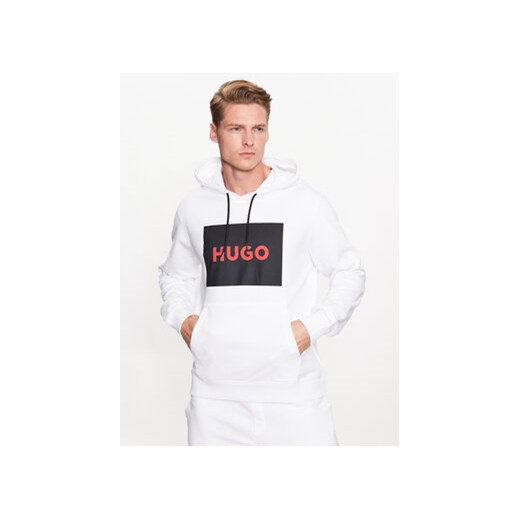 Hugo Bluza Duratschi223 50473168 Biały Regular Fit ze sklepu MODIVO w kategorii Bluzy męskie - zdjęcie 168672469
