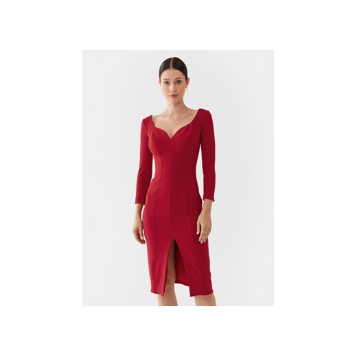 Elisabetta Franchi Sukienka koktajlowa AB-415-36E2-V400 Czerwony Regular Fit ze sklepu MODIVO w kategorii Sukienki - zdjęcie 168672617