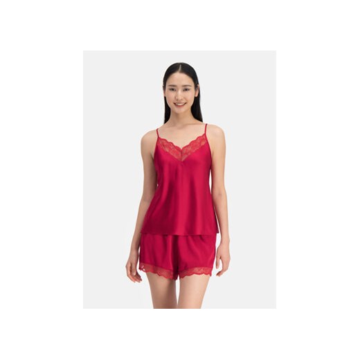 Dorina Koszulka piżamowa Pure Silk DCCA0001SK002 Czerwony Regular Fit ze sklepu MODIVO w kategorii Piżamy damskie - zdjęcie 168673006