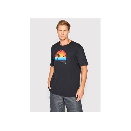 Hurley T-Shirt Swirlst MTS0030090 Czarny Regular Fit ze sklepu MODIVO w kategorii T-shirty męskie - zdjęcie 168673339