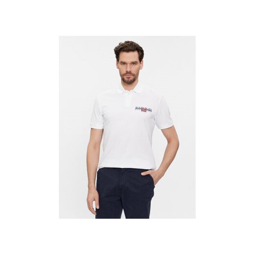 Napapijri Polo E-Aylmer NP0A4HTN Biały Regular Fit ze sklepu MODIVO w kategorii T-shirty męskie - zdjęcie 168674499