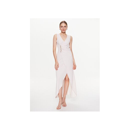 ViCOLO Sukienka wieczorowa TE0027 Beżowy Regular Fit ze sklepu MODIVO w kategorii Sukienki - zdjęcie 168674515