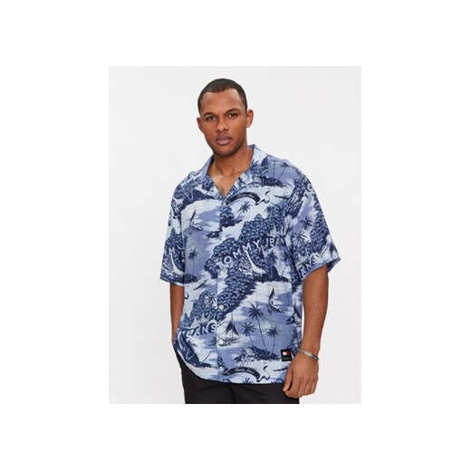 Tommy Jeans Koszula Hawaiian Camp DM0DM18950 Niebieski Relaxed Fit ze sklepu MODIVO w kategorii Koszule męskie - zdjęcie 168674928