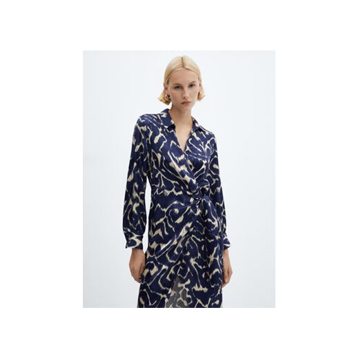 Mango Sukienka koszulowa Blue 57037736 Granatowy Regular Fit Mango S promocja MODIVO