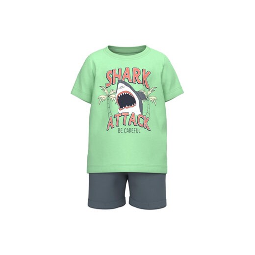 NAME IT Komplet t-shirt i spodenki 13215008 Zielony Regular Fit ze sklepu MODIVO w kategorii Komplety niemowlęce - zdjęcie 168675358