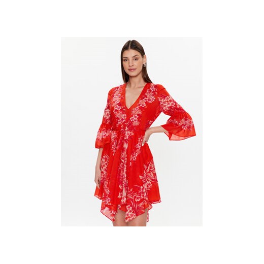 TWINSET Sukienka letnia 231TT2452 Czerwony Regular Fit ze sklepu MODIVO w kategorii Sukienki - zdjęcie 168675525