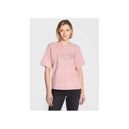 Guess T-Shirt W3RI23 K8FQ0 Różowy Relaxed Fit ze sklepu MODIVO w kategorii Bluzki damskie - zdjęcie 168675635