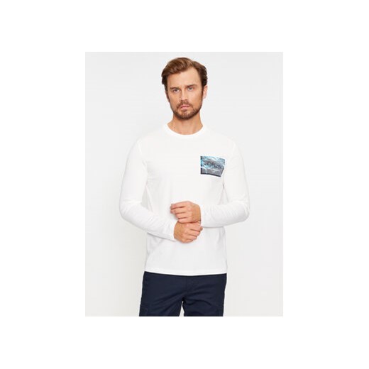 s.Oliver Longsleeve 2135693 Biały Regular Fit M wyprzedaż MODIVO