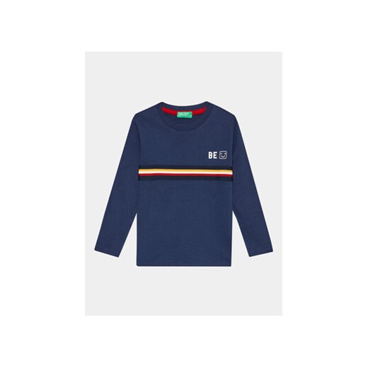 United Colors Of Benetton Bluzka 3VR5G10AT Granatowy Regular Fit ze sklepu MODIVO w kategorii T-shirty chłopięce - zdjęcie 168676558