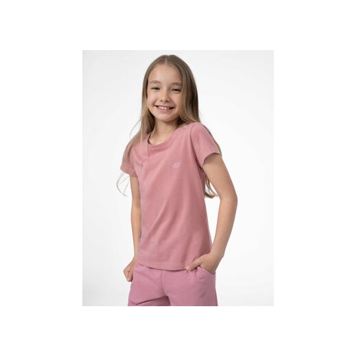 4F T-Shirt 4FJSS23TTSHF279 Różowy Regular Fit ze sklepu MODIVO w kategorii Bluzki dziewczęce - zdjęcie 168677235