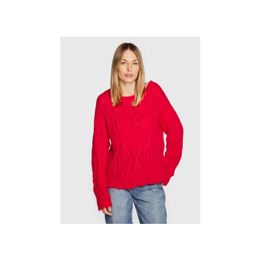 TWINSET Sweter 222TT3340 Czerwony Relaxed Fit ze sklepu MODIVO w kategorii Swetry damskie - zdjęcie 168677368