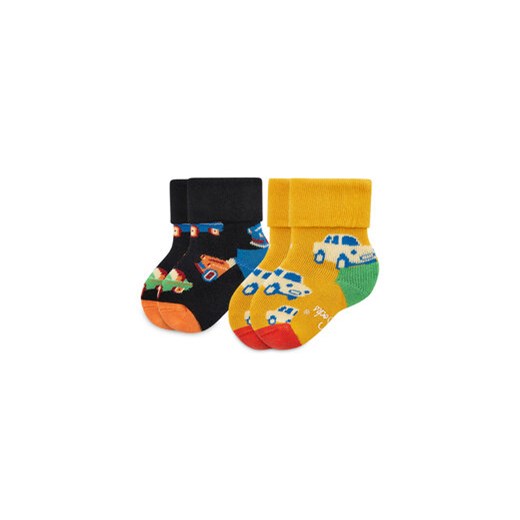 Happy Socks Zestaw 2 par wysokich skarpet dziecięcych KCAR45-9300 Kolorowy ze sklepu MODIVO w kategorii Skarpetki dziecięce - zdjęcie 168679568