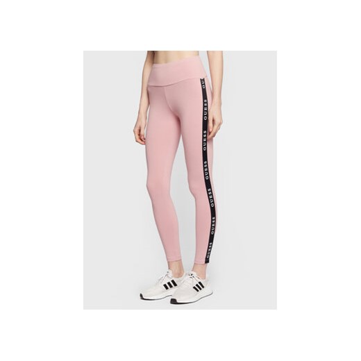 Guess Legginsy Aline V2YB14 KABR0 Różowy Slim Fit ze sklepu MODIVO w kategorii Spodnie damskie - zdjęcie 168679618