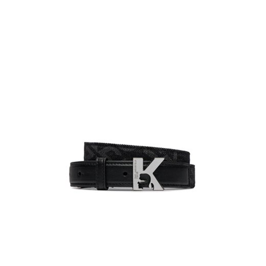 Karl Lagerfeld Jeans Pasek Damski K Logo Aop Denim Belt 236J3104 Czarny S MODIVO okazyjna cena