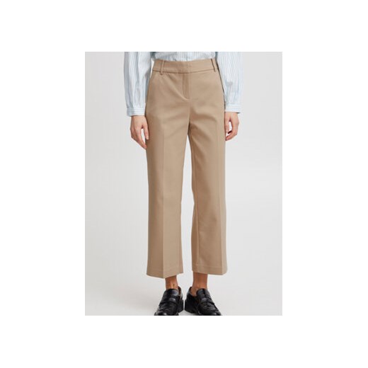 Fransa Spodnie materiałowe 20611919 Beżowy Regular Fit ze sklepu MODIVO w kategorii Spodnie damskie - zdjęcie 168680987