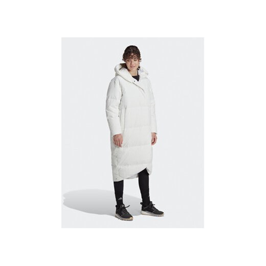 adidas Kurtka puchowa Big Baffle Down Coat HN9939 Biały Loose Fit ze sklepu MODIVO w kategorii Kurtki damskie - zdjęcie 168681099
