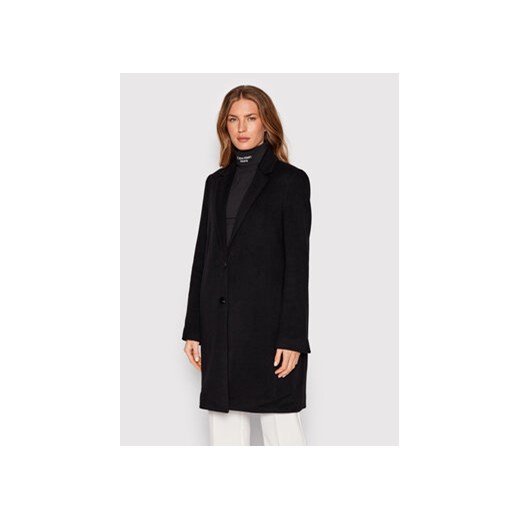 Calvin Klein Płaszcz wełniany K20K204155 Czarny Regular Fit ze sklepu MODIVO w kategorii Płaszcze damskie - zdjęcie 168681655