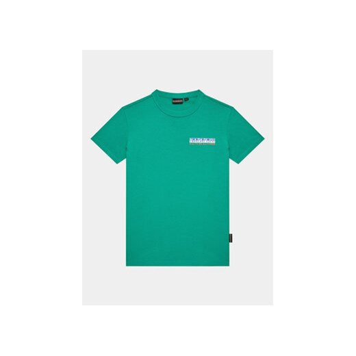 Napapijri T-Shirt NP0A4HGN S Zielony Regular Fit Napapijri 14Y MODIVO okazja