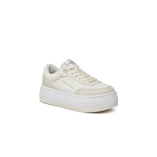 Calvin Klein Jeans Sneakersy Bold Flatf Low Lace Mix Ml Fad YW0YW01316 Beżowy 40 MODIVO