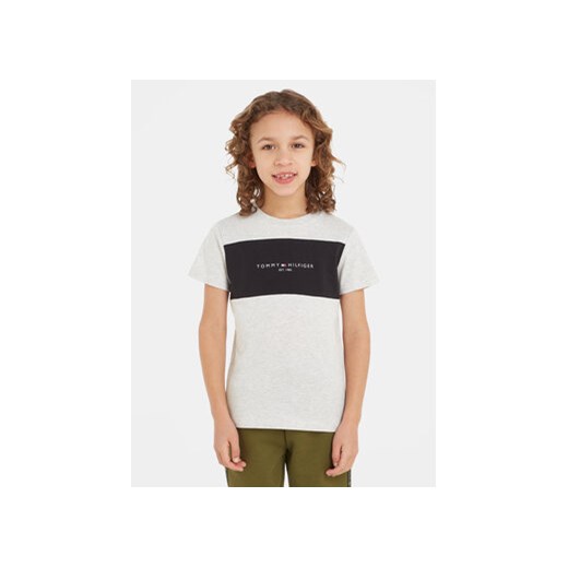 Tommy Hilfiger T-Shirt Colorblock KB0KB08552 M Szary Regular Fit ze sklepu MODIVO w kategorii T-shirty chłopięce - zdjęcie 168682509