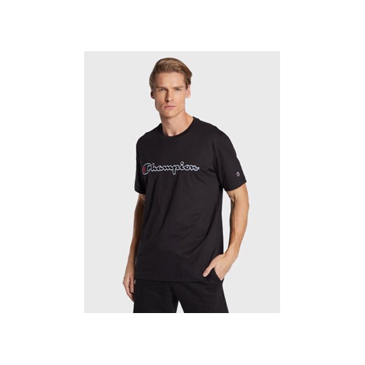 Champion T-Shirt Script Logo Embroidery 218007 Czarny Regular Fit ze sklepu MODIVO w kategorii T-shirty męskie - zdjęcie 168682755