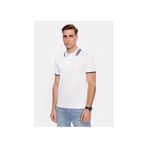 Guess Polo Lyle M4RP60 K7O64 Biały Slim Fit ze sklepu MODIVO w kategorii T-shirty męskie - zdjęcie 168683225