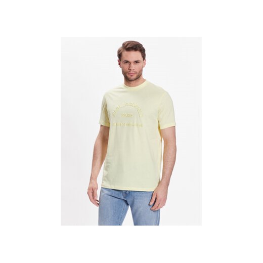 KARL LAGERFELD T-Shirt Crew Neck 755053 532224 Żółty Regular Fit ze sklepu MODIVO w kategorii T-shirty męskie - zdjęcie 168683245