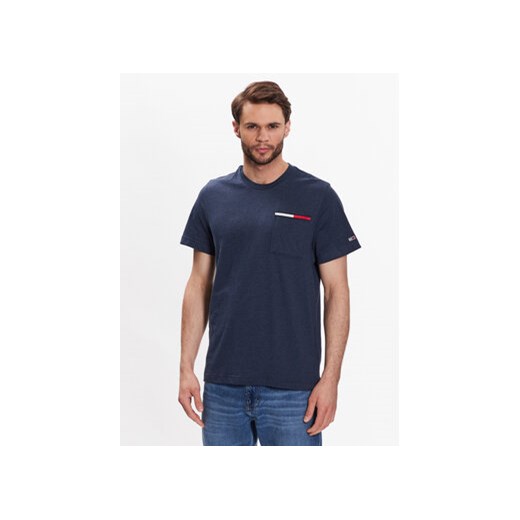 Tommy Jeans T-Shirt Essential DM0DM13063 Granatowy Regular Fit ze sklepu MODIVO w kategorii T-shirty męskie - zdjęcie 168683747