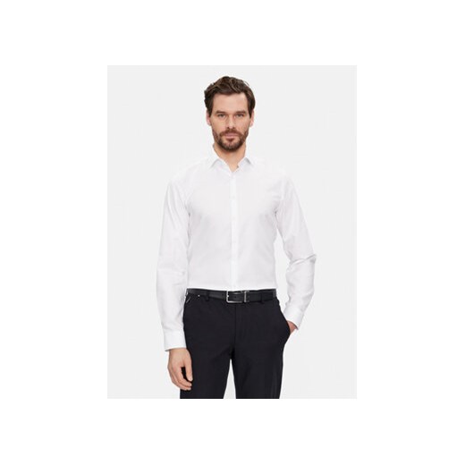 Calvin Klein Koszula K10K108426 Biały Slim Fit ze sklepu MODIVO w kategorii Koszule męskie - zdjęcie 168683945