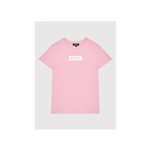 DKNY T-Shirt D35R93 M Różowy Regular Fit 12Y MODIVO wyprzedaż