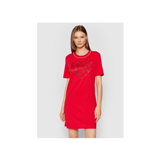 LOVE MOSCHINO Sukienka codzienna W5A0222M 3517 Czerwony Regular Fit ze sklepu MODIVO w kategorii Sukienki - zdjęcie 168684806