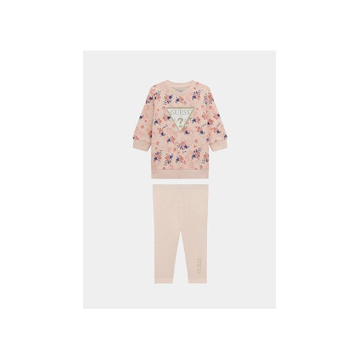 Guess Komplet bluza i legginsy A4RG14 KA6R3 Różowy Regular Fit ze sklepu MODIVO w kategorii Komplety niemowlęce - zdjęcie 168685446