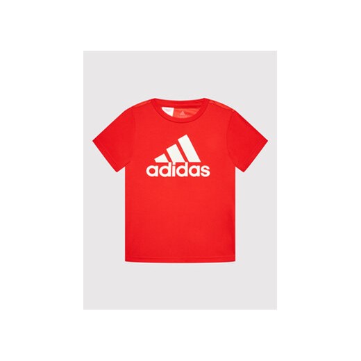 adidas T-Shirt Logo GN1477 Czerwony Regular Fit ze sklepu MODIVO w kategorii T-shirty chłopięce - zdjęcie 168685679