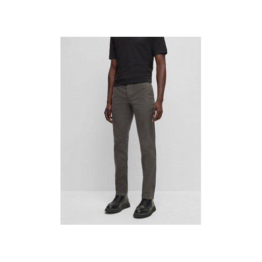 Boss Spodnie materiałowe 50470813 Szary Slim Fit ze sklepu MODIVO w kategorii Spodnie męskie - zdjęcie 168685816