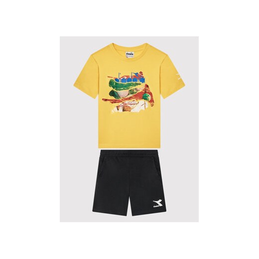 Diadora Komplet t-shirt i szorty sportowe Playground 102.178252 Żółty Regular Fit ze sklepu MODIVO w kategorii Komplety chłopięce - zdjęcie 168685847