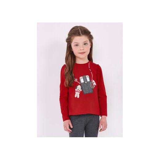Mayoral Bluzka 4.013 Czerwony Regular Fit ze sklepu MODIVO w kategorii Bluzki dziewczęce - zdjęcie 168687689