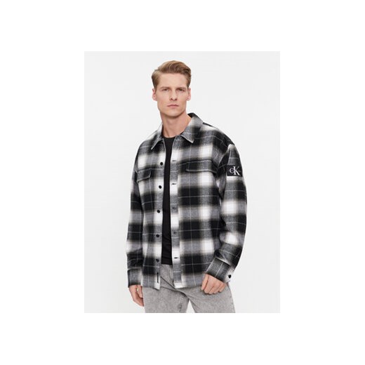 Calvin Klein Jeans Koszula Check Shirt J30J324611 Czarny Regular Fit ze sklepu MODIVO w kategorii Koszule męskie - zdjęcie 168687887