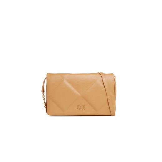 Calvin Klein Torebka Re-Lock Quilt Shoulder Bag K60K611021 Brązowy ze sklepu MODIVO w kategorii Listonoszki - zdjęcie 168688045