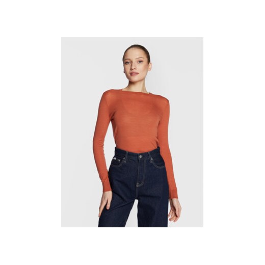 Calvin Klein Sweter Extra Fine K20K204139 Pomarańczowy Slim Fit ze sklepu MODIVO w kategorii Swetry damskie - zdjęcie 168688207